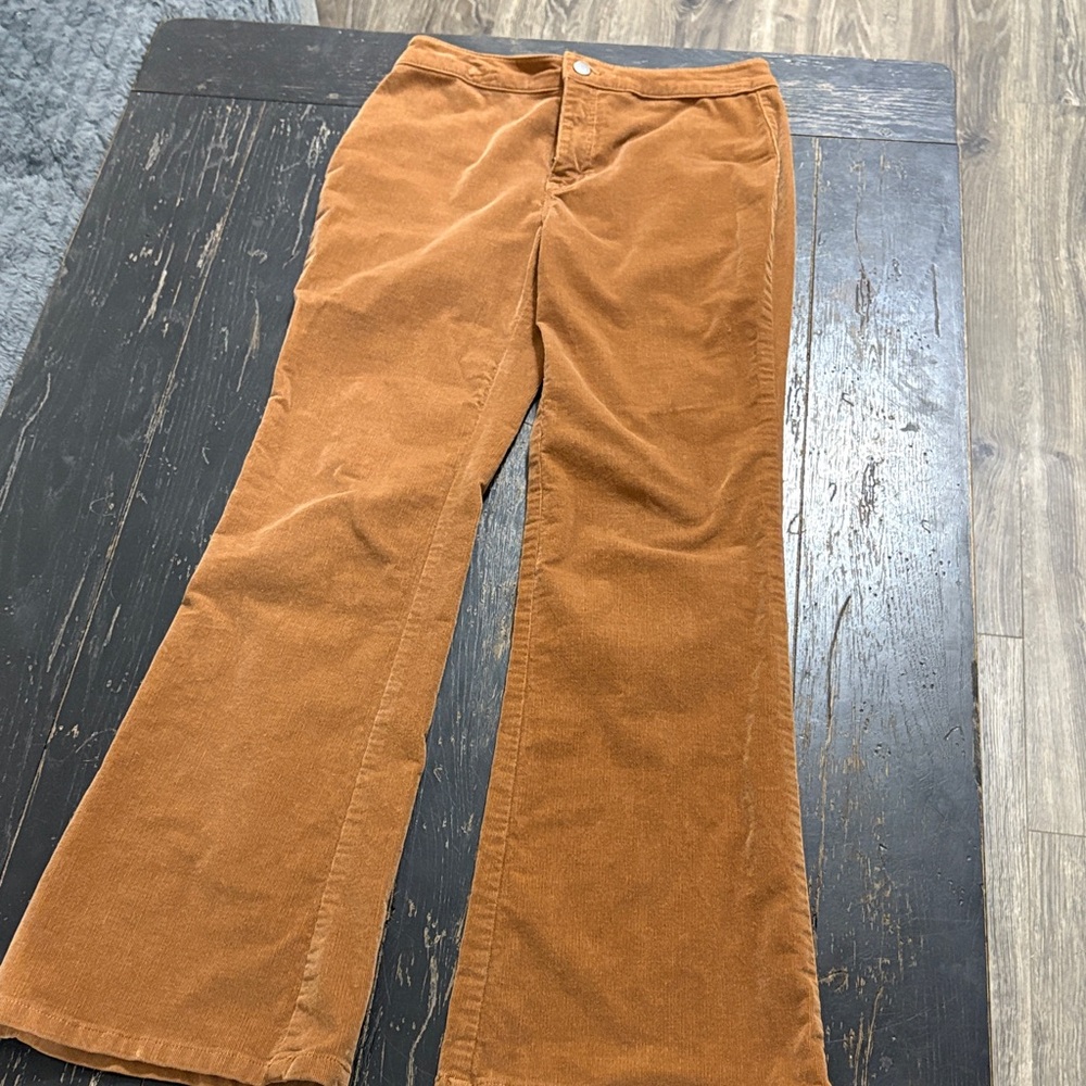 True Craft Tan Corduroy High-Rise Flare Pants